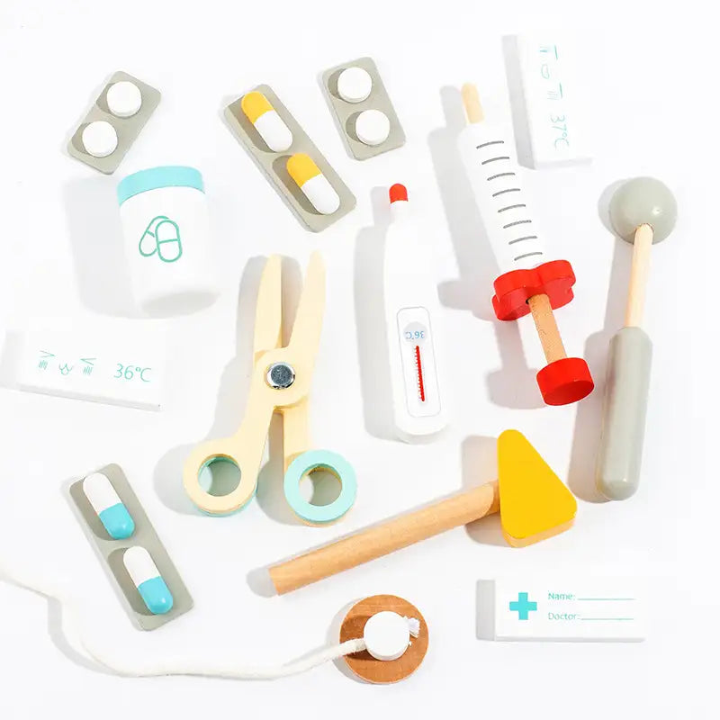 Medizinisches Set aus Holz für Kleinkinder