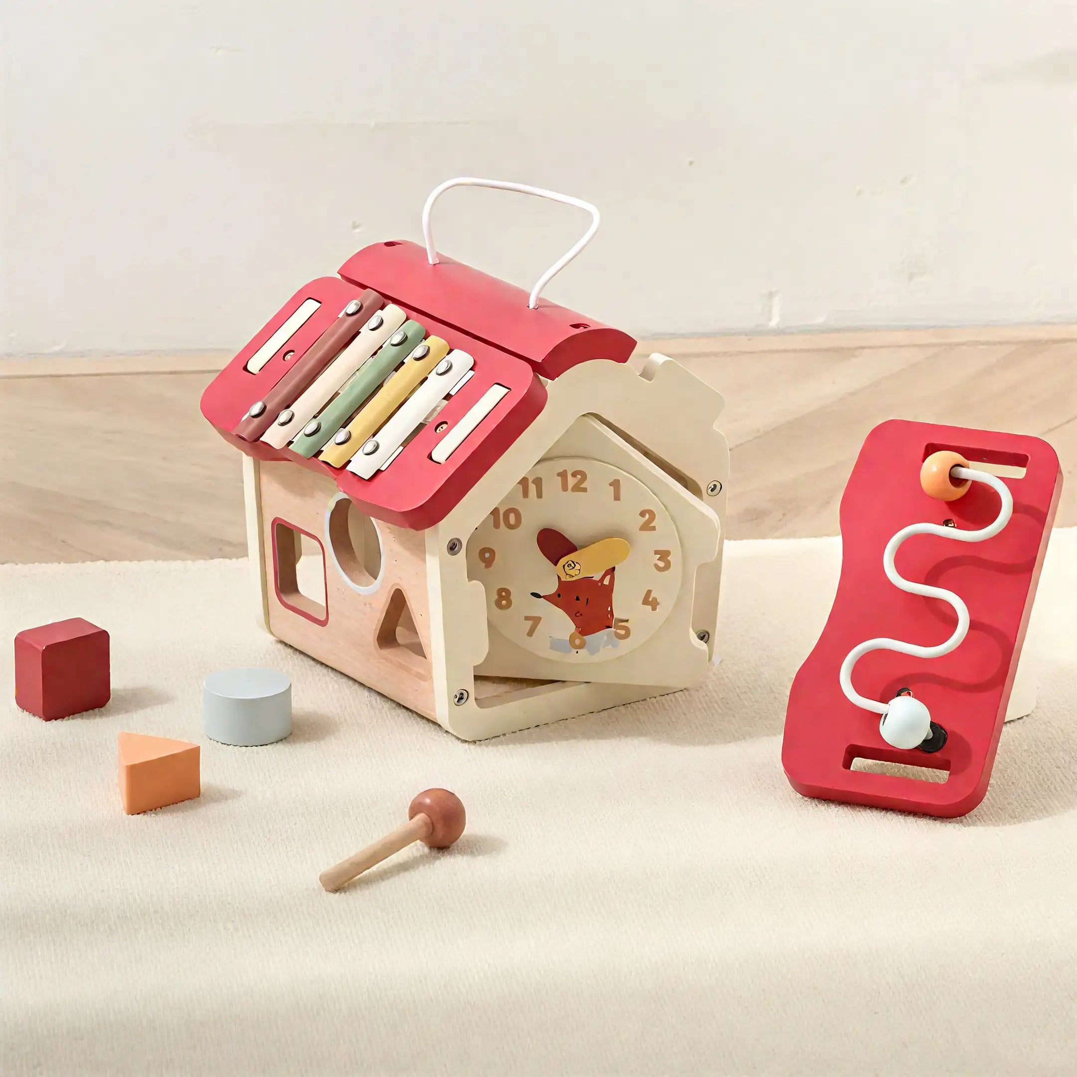 Jouet d'activité portable en bois