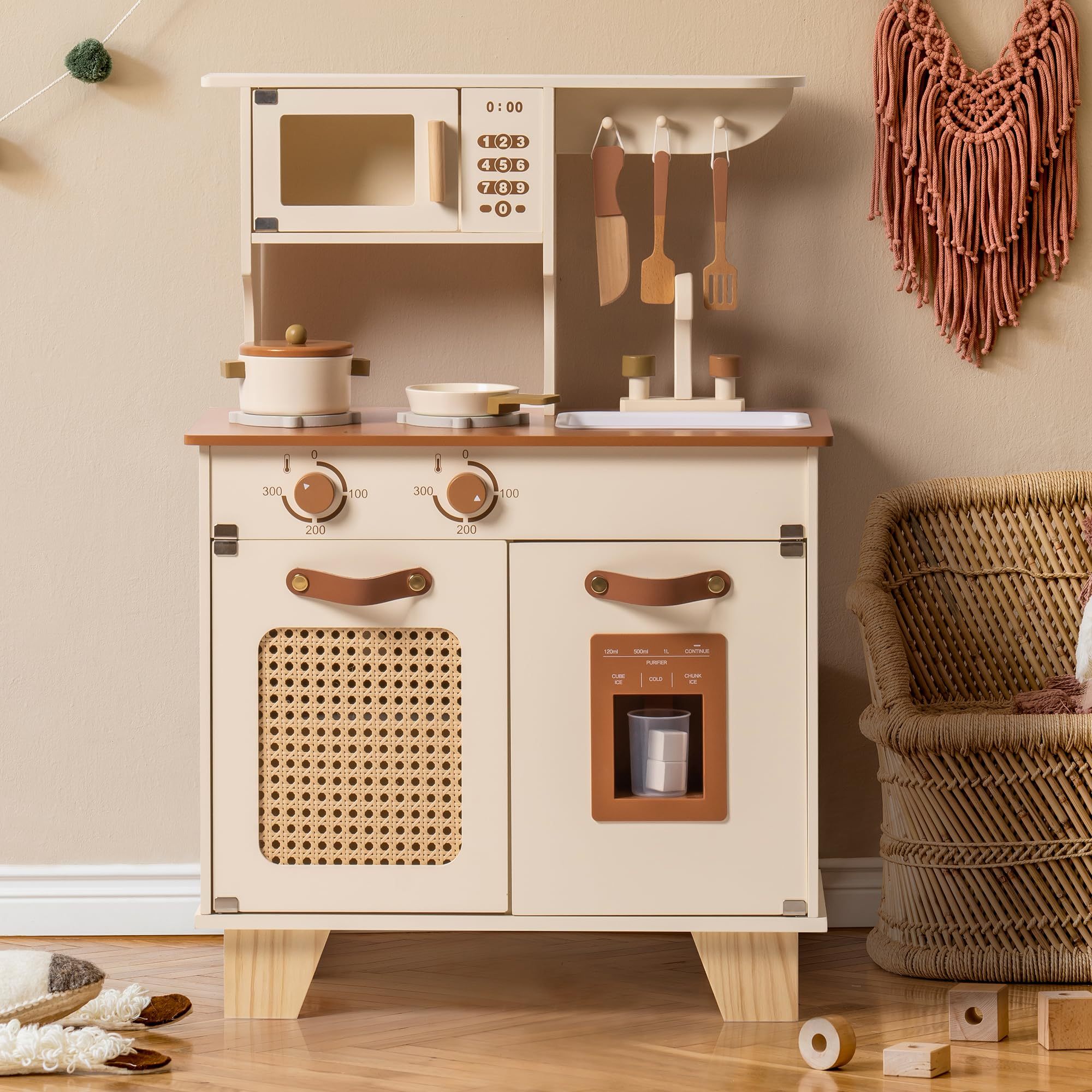 Montessori Mocha Wooden Toy Kitchen
