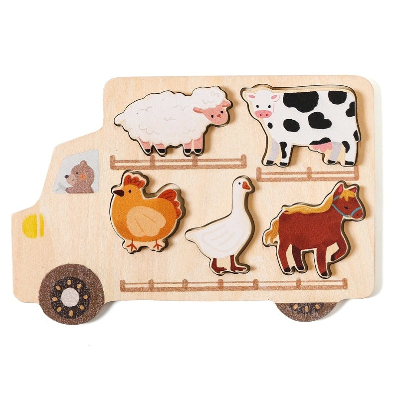 Montessori Wooden Shape Matching Puzzle Board