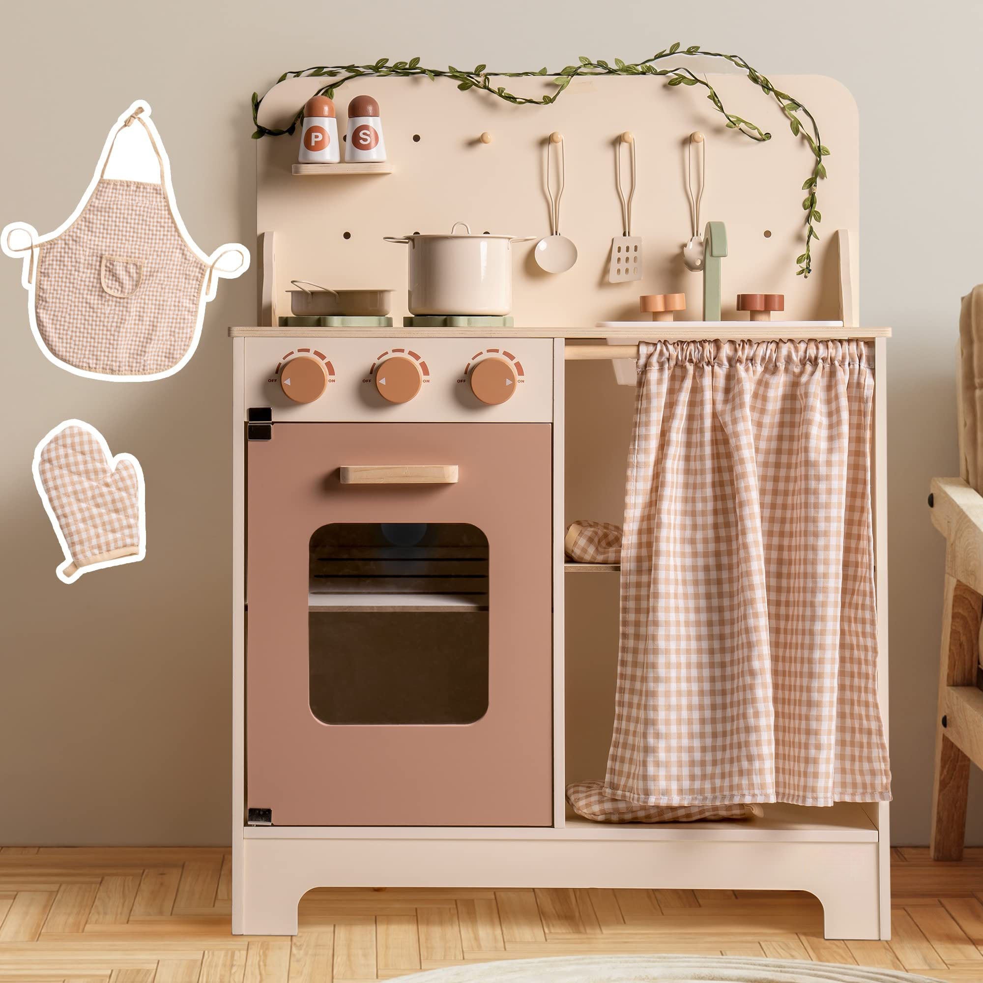 Rustic Wooden Toy Kitchen