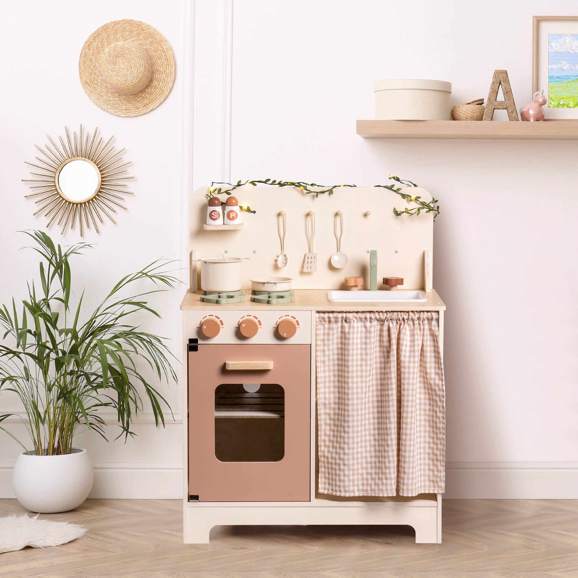 Rustic Wooden Toy Kitchen