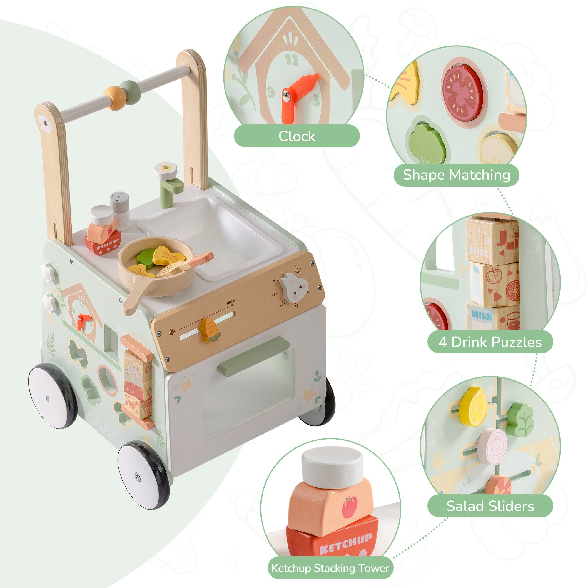Trotteur en bois à ressort pour bébé
