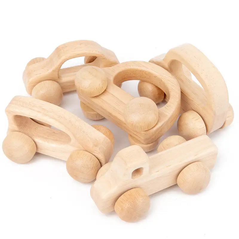 Voiture en bois à pousser et à saisir pour tout-petits