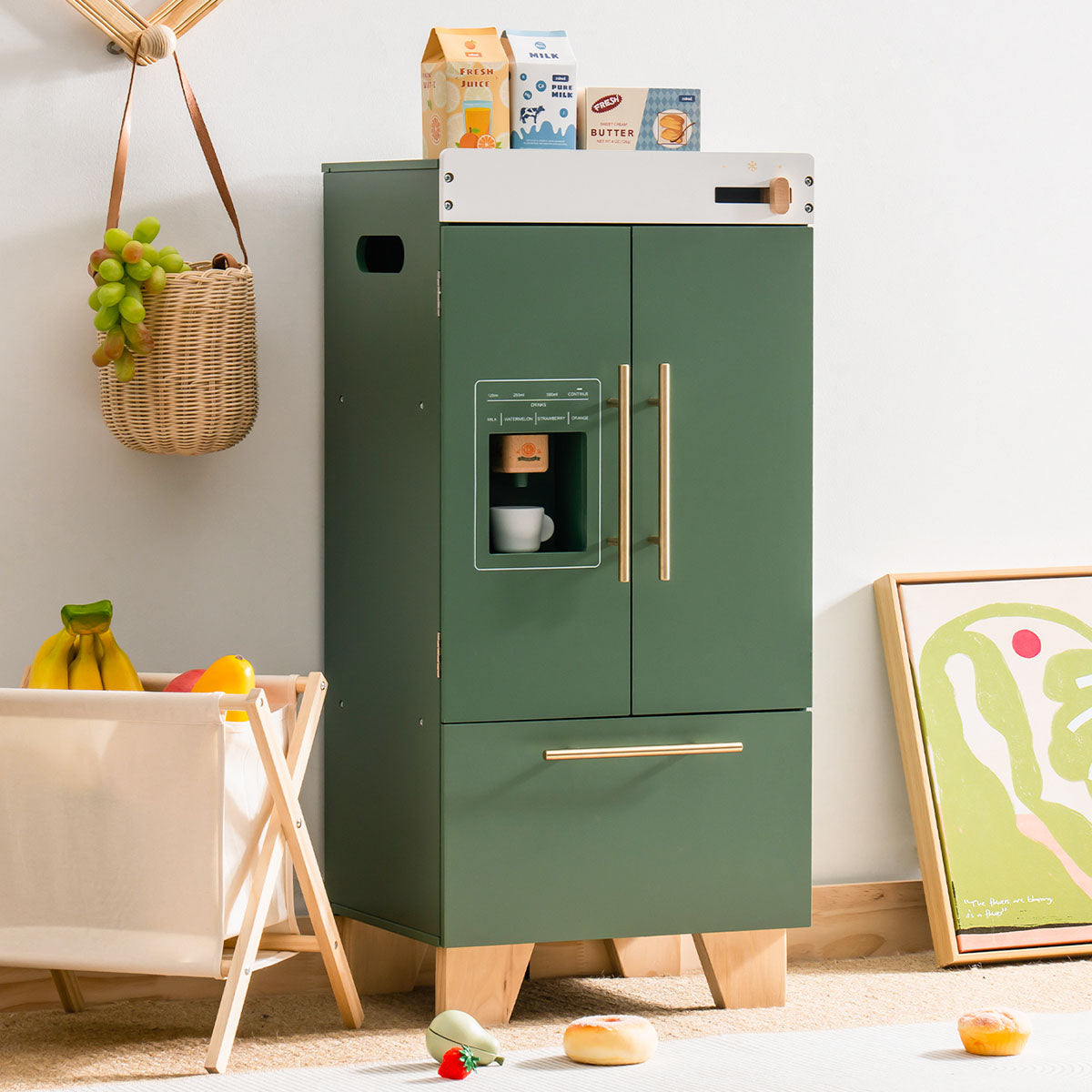 Vintage Wooden Toy Refrigerator
