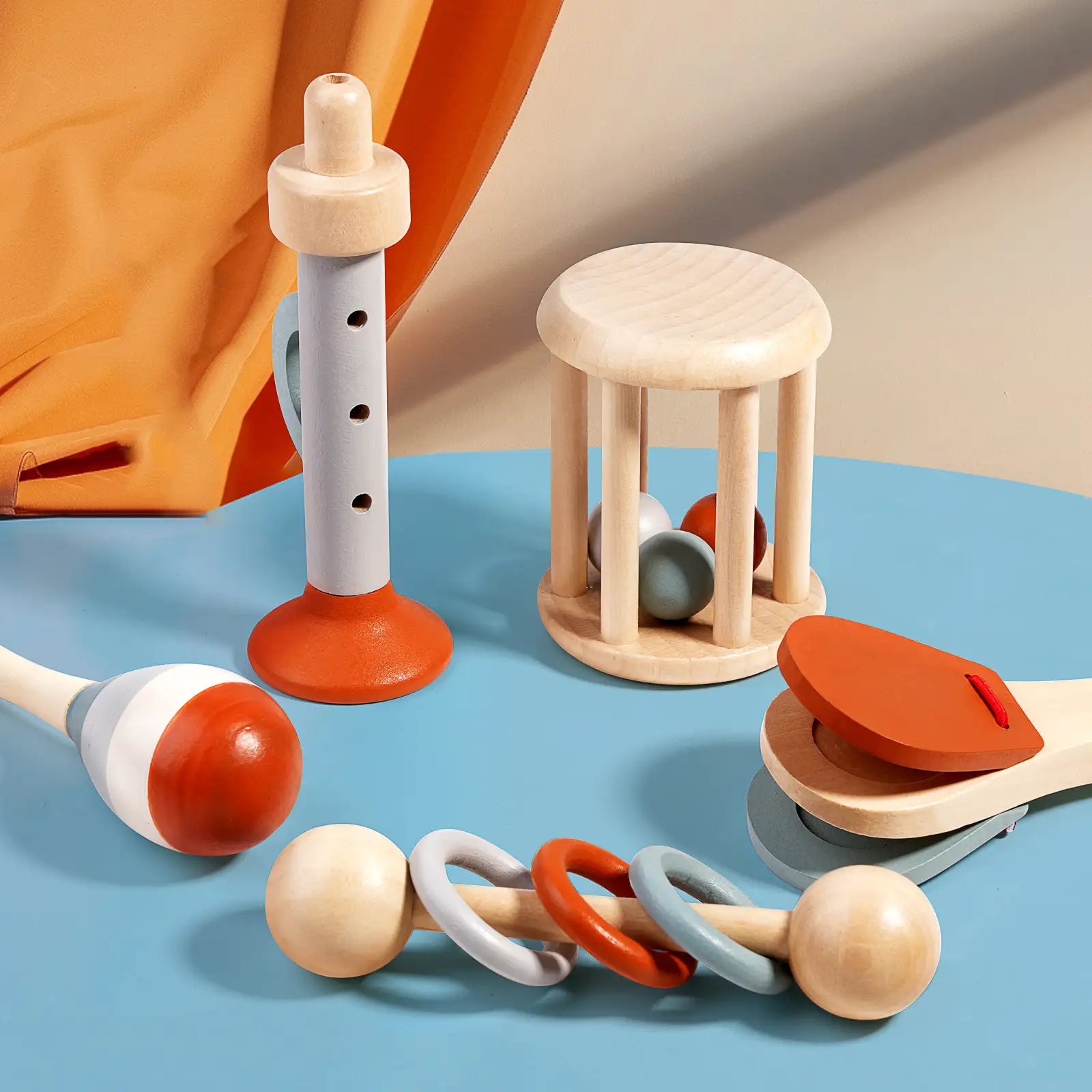 Wooden Baby Rattles Toys