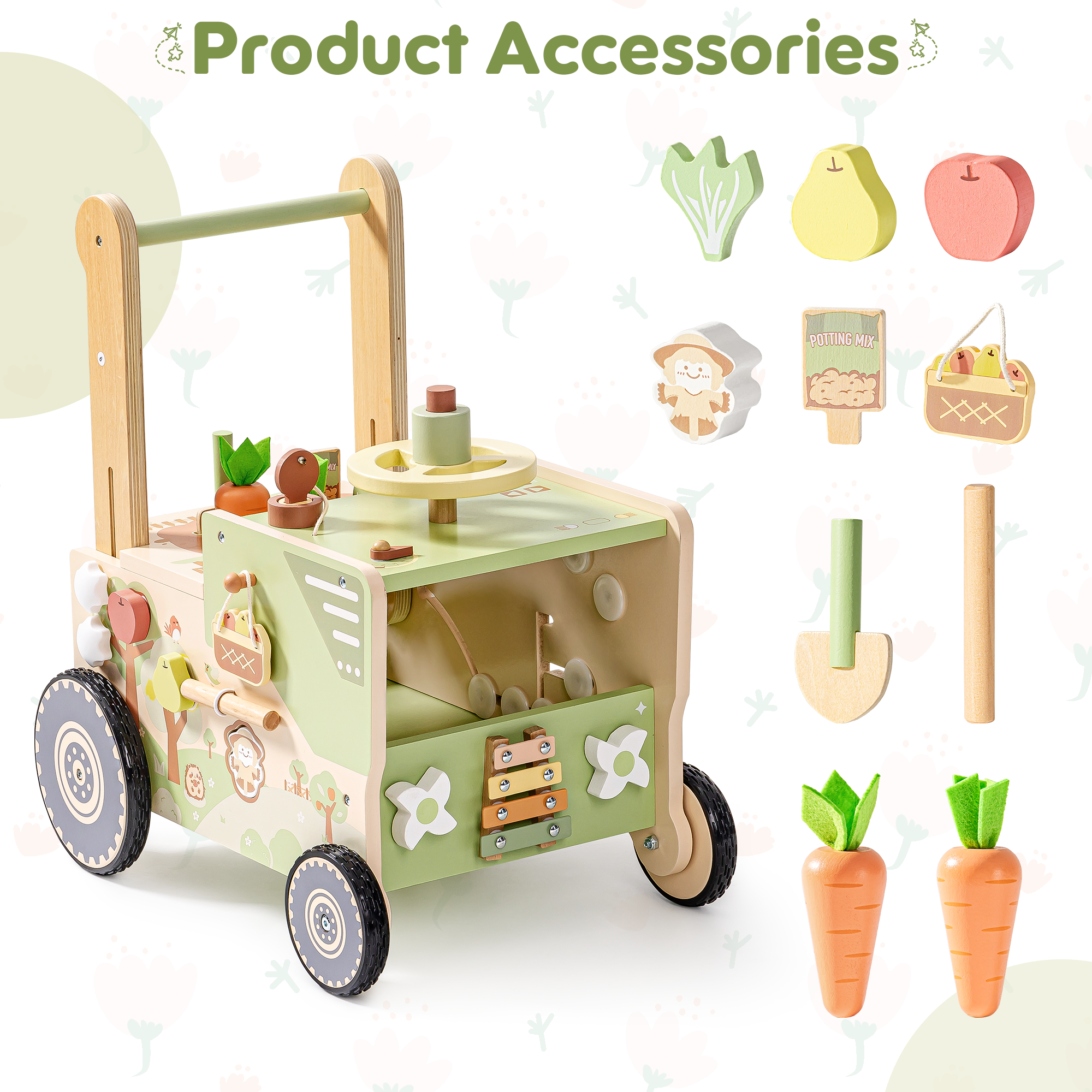 Chariot de ferme en bois pour bébé