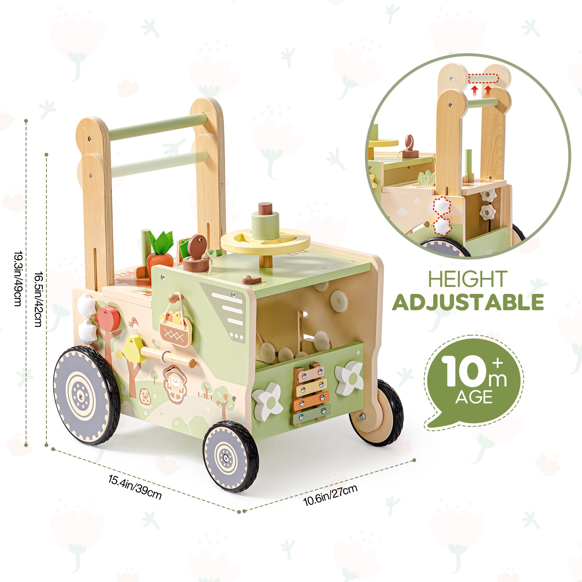 Chariot de ferme en bois pour bébé