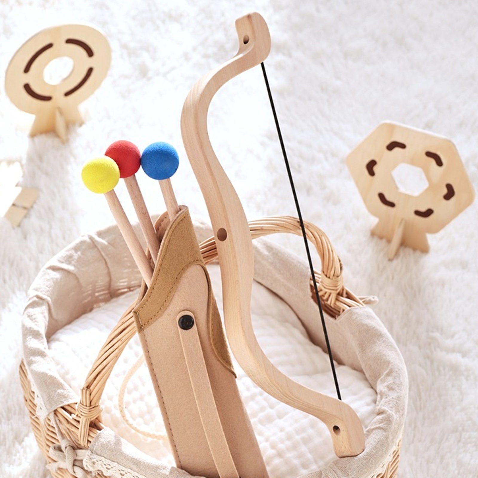 Wooden Bow and Arrow Toy Set