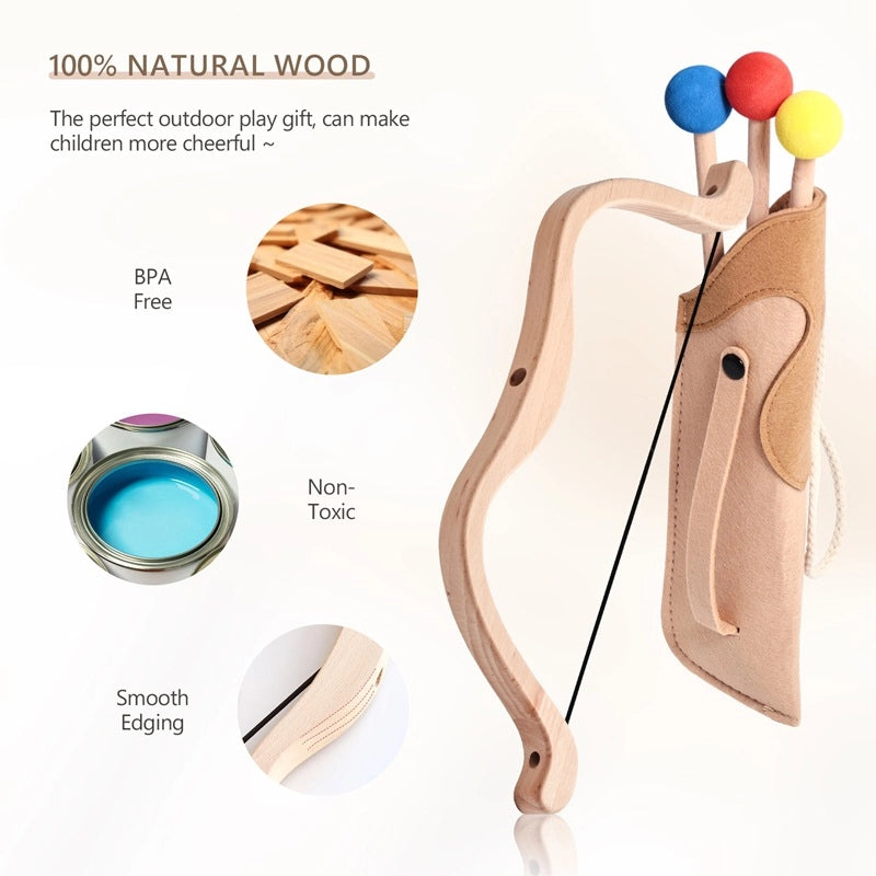 Wooden Bow and Arrow Toy Set