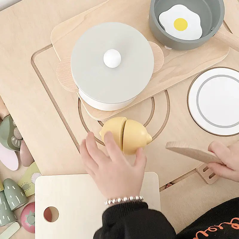 Nordic Wooden Food Cutting Toy Set