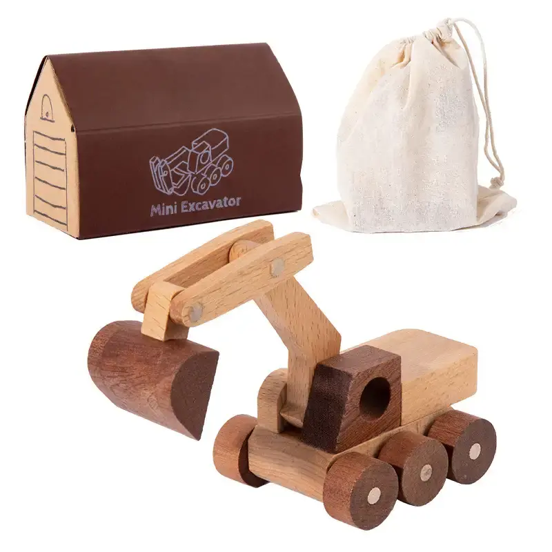 Wooden Construction Vehicle Toy for Kids - Lunamoa