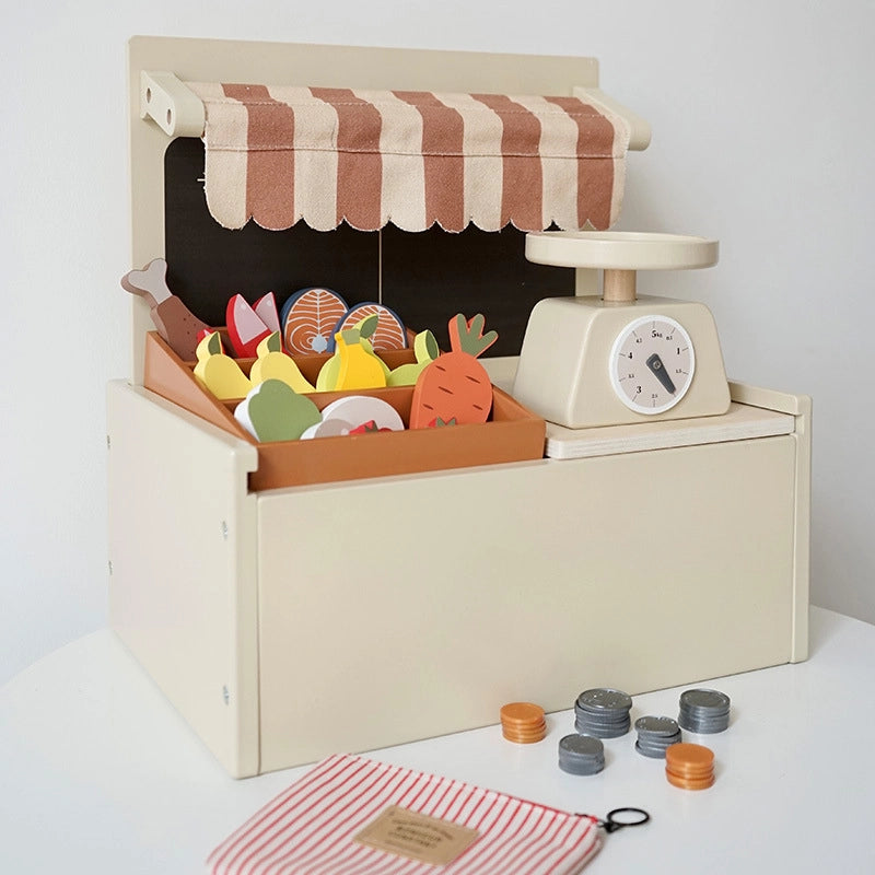 Wooden Farmers Market Play Shop - Lunamoa