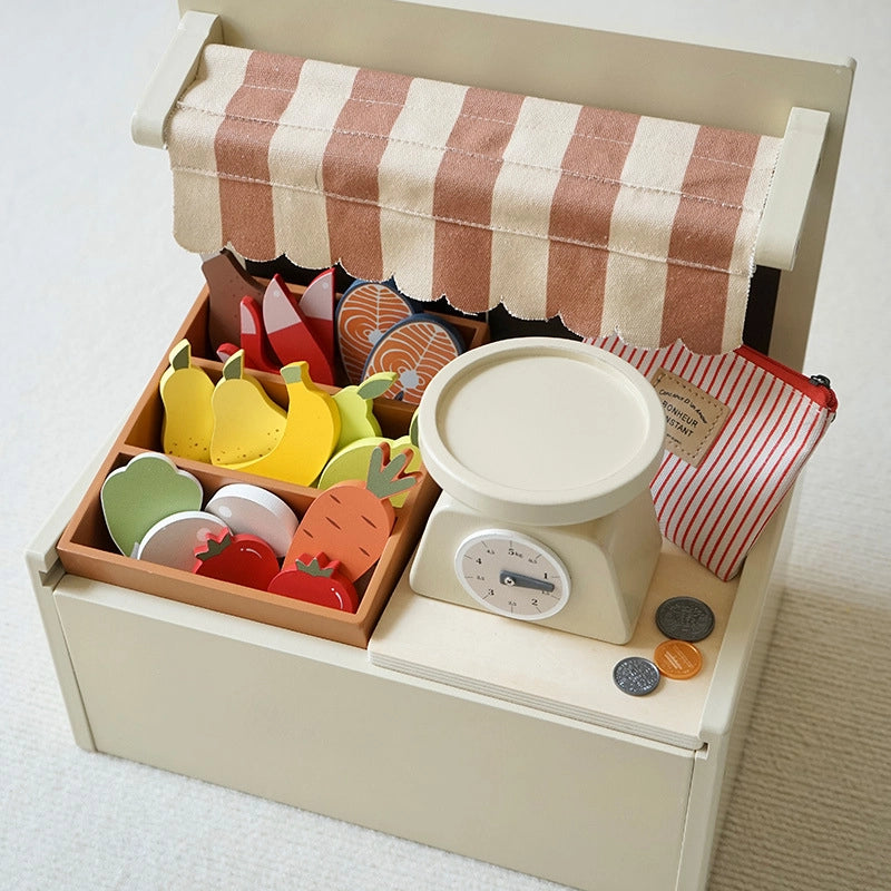 Wooden Farmers Market Play Shop - Lunamoa