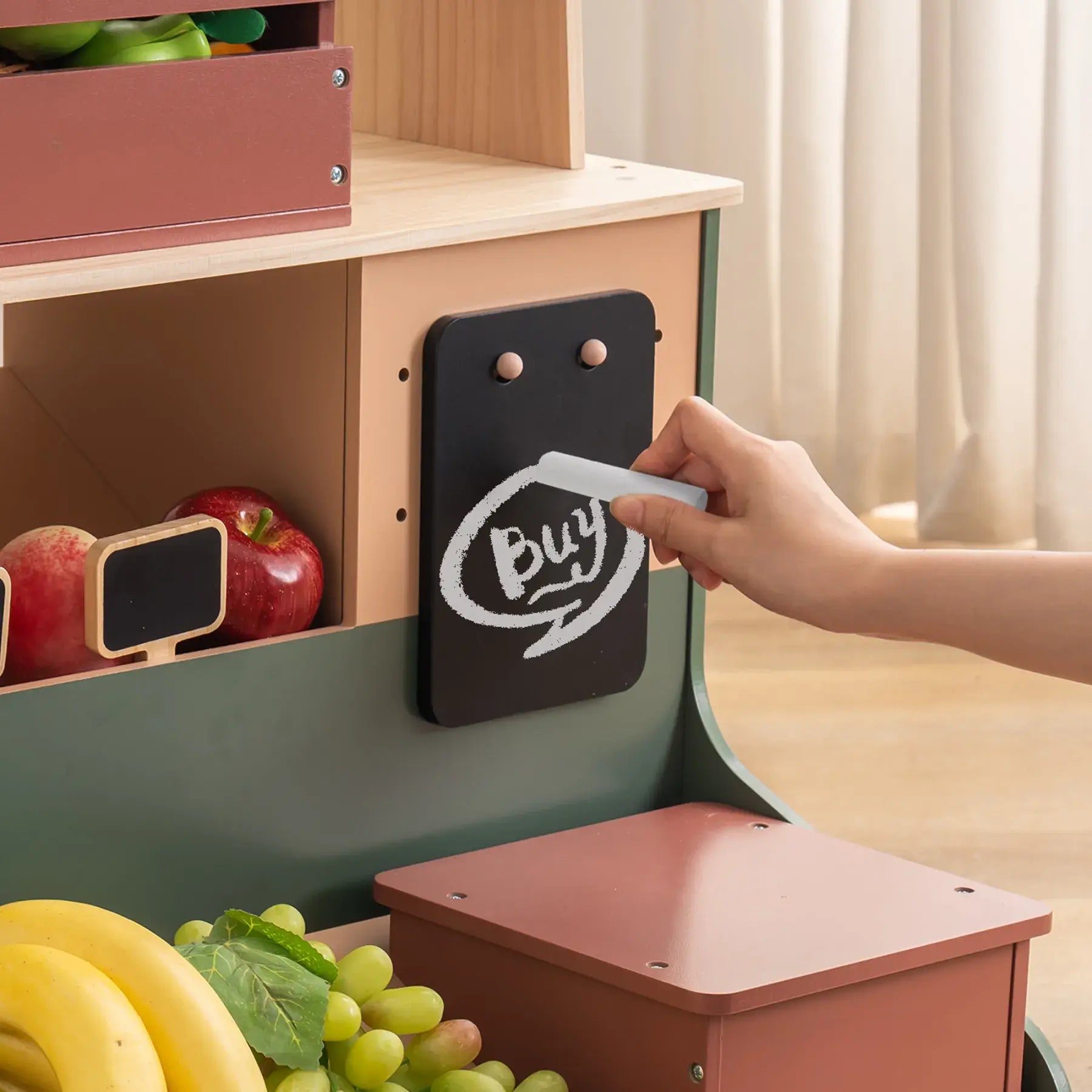 Wooden Grocery Supermarket Toy – Interactive Pretend Play