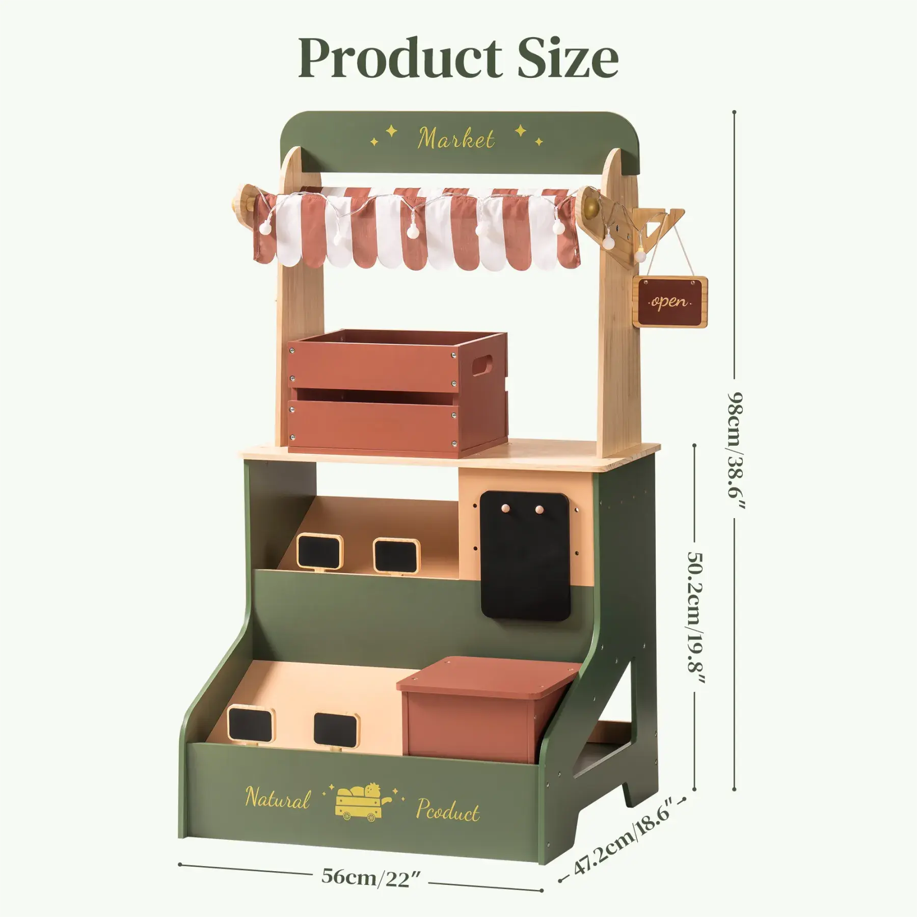 Wooden Grocery Supermarket Toy – Interactive Pretend Play