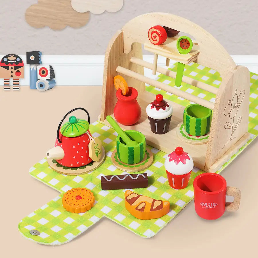 Wooden Ice Cream Tea Party Set for Kids