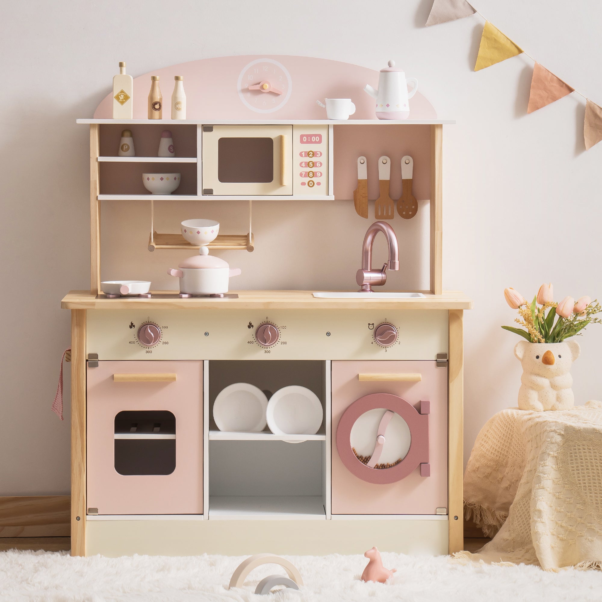Wooden Toy Kitchen Set with Accessories