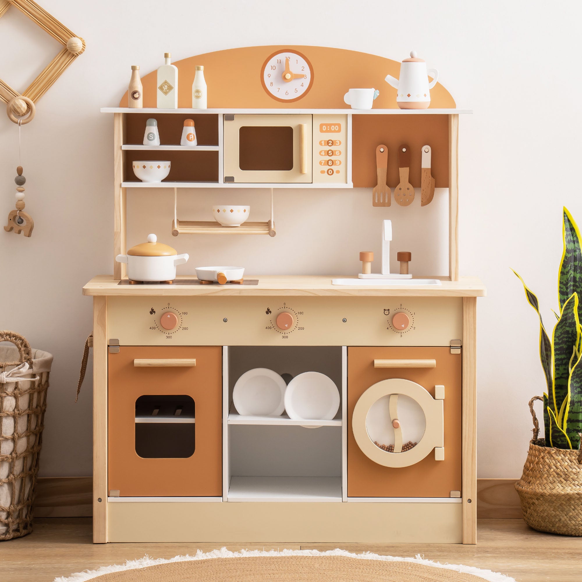 Wooden Toy Kitchen Set with Accessories