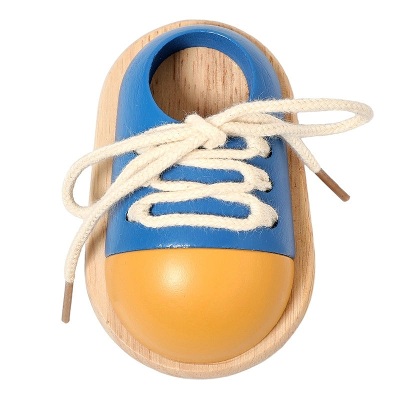 Wooden Lacing Shoe Toy for Toddlers