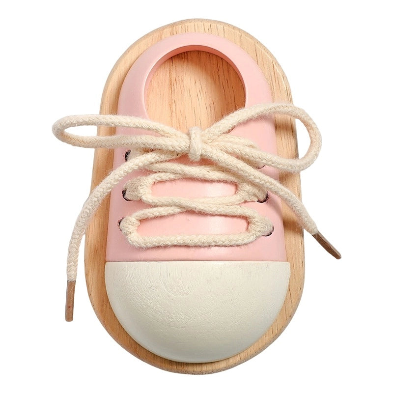 Wooden Lacing Shoe Toy for Toddlers