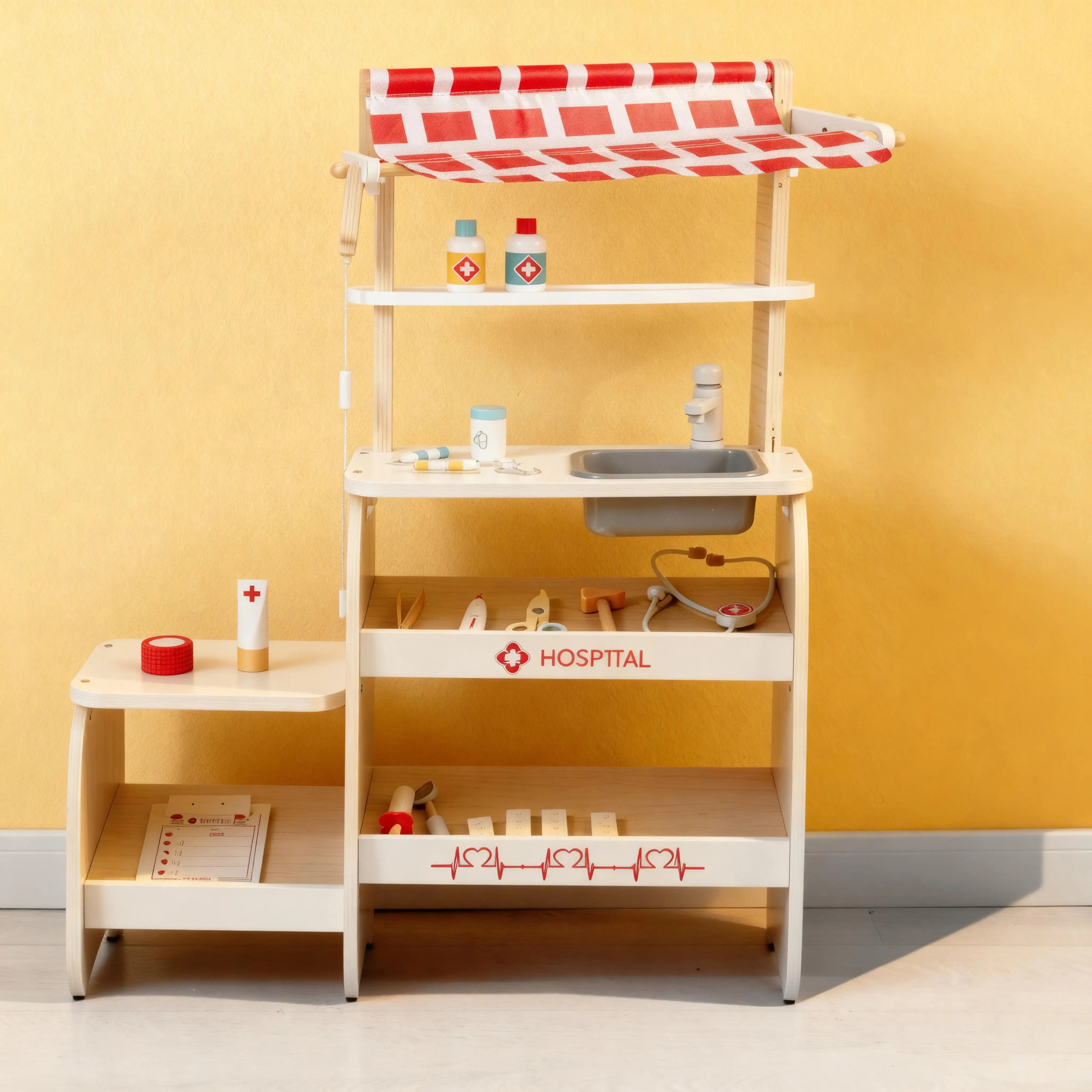 Wooden Medical Clinic Toy Set for Kids