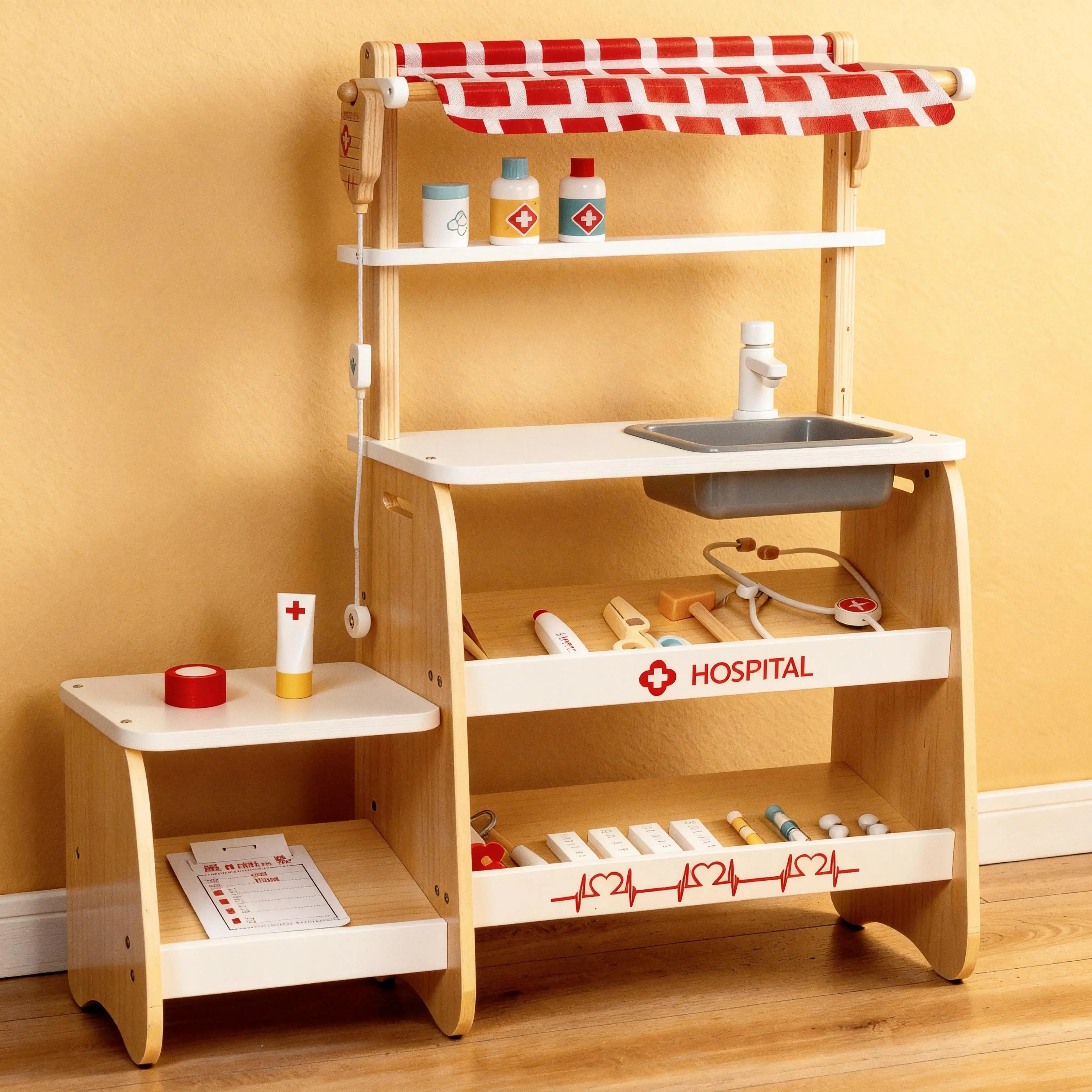 Wooden Medical Clinic Toy Set for Kids
