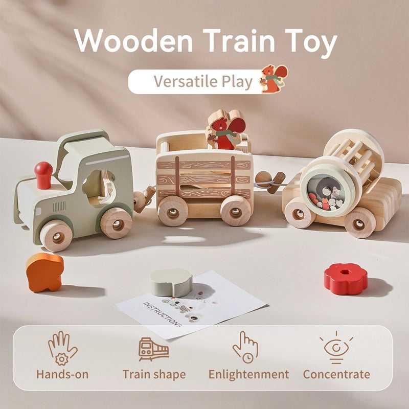 Montessori Wooden Train Toy Set