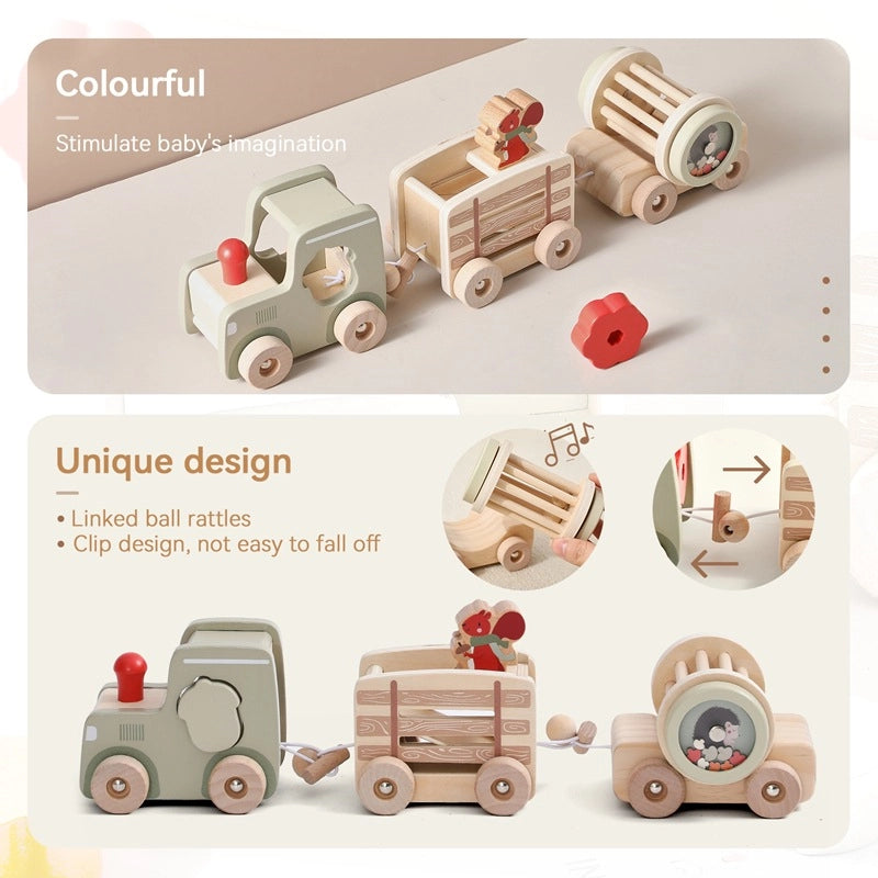 Ensemble de jouets de train en bois Montessori