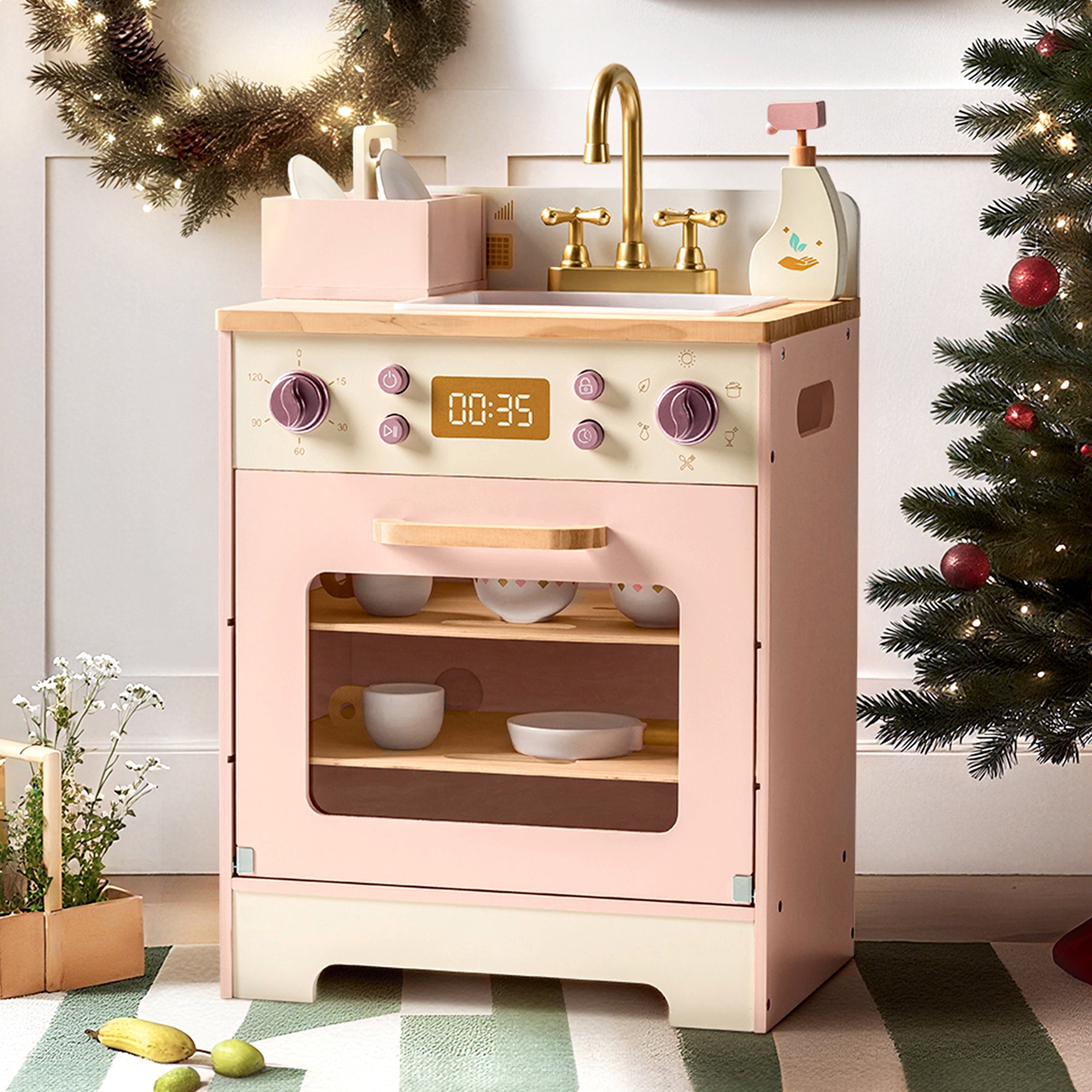 Wooden Pink Dishwasher