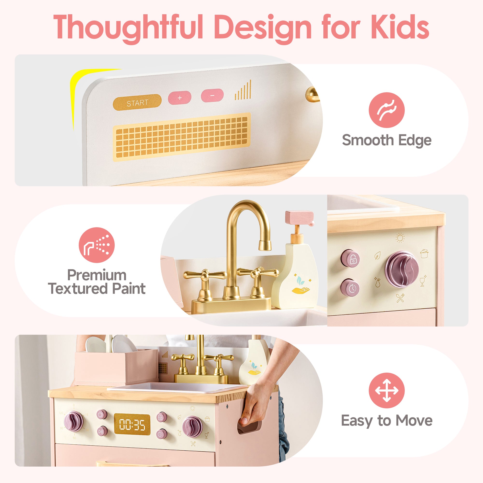 Wooden Pink Dishwasher