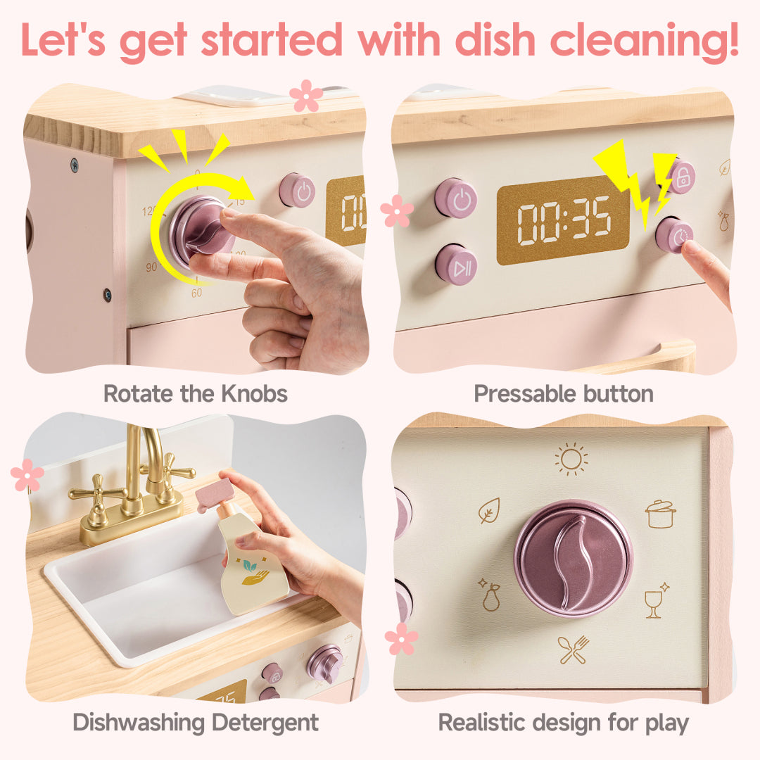 Wooden Pink Dishwasher