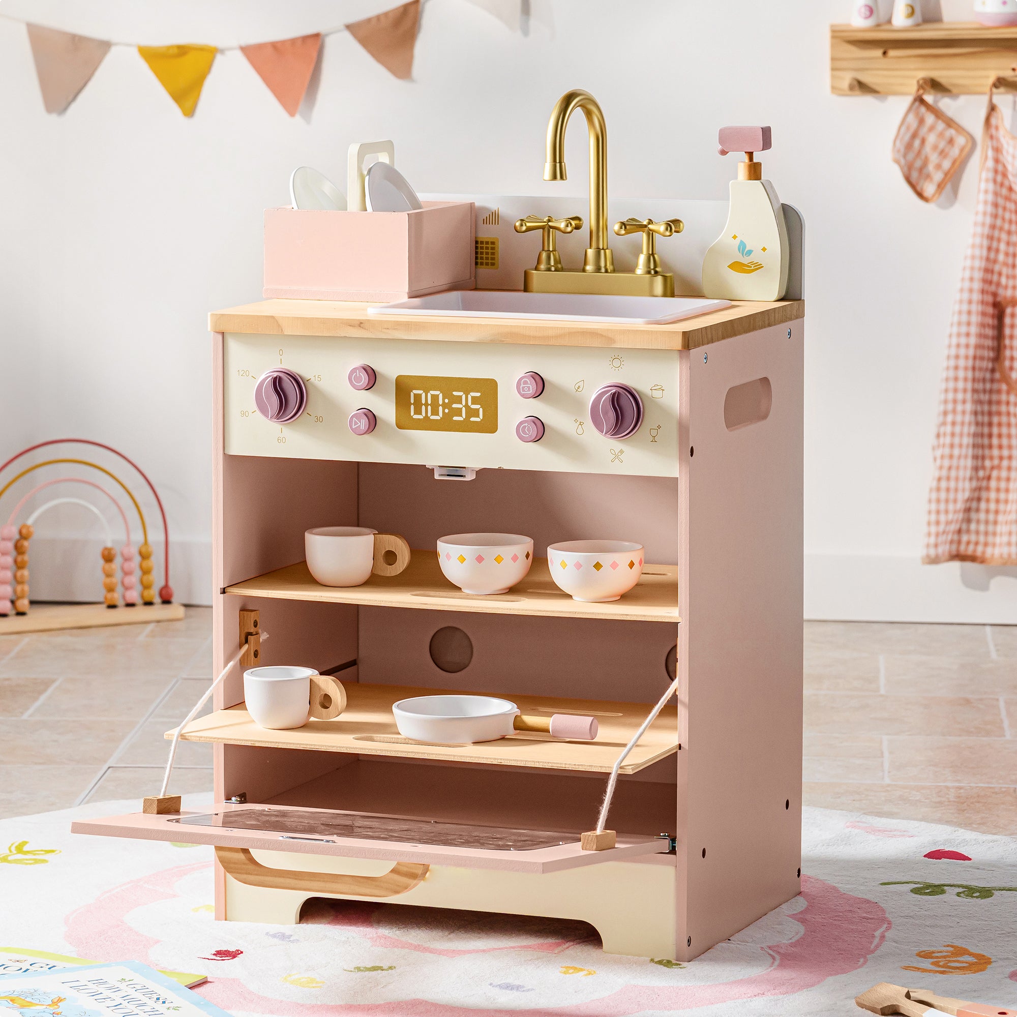 Wooden Pink Dishwasher