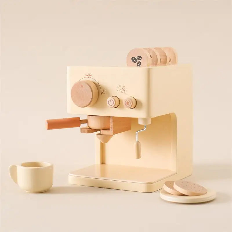 Wooden Coffee Machine Toy for Toddlers