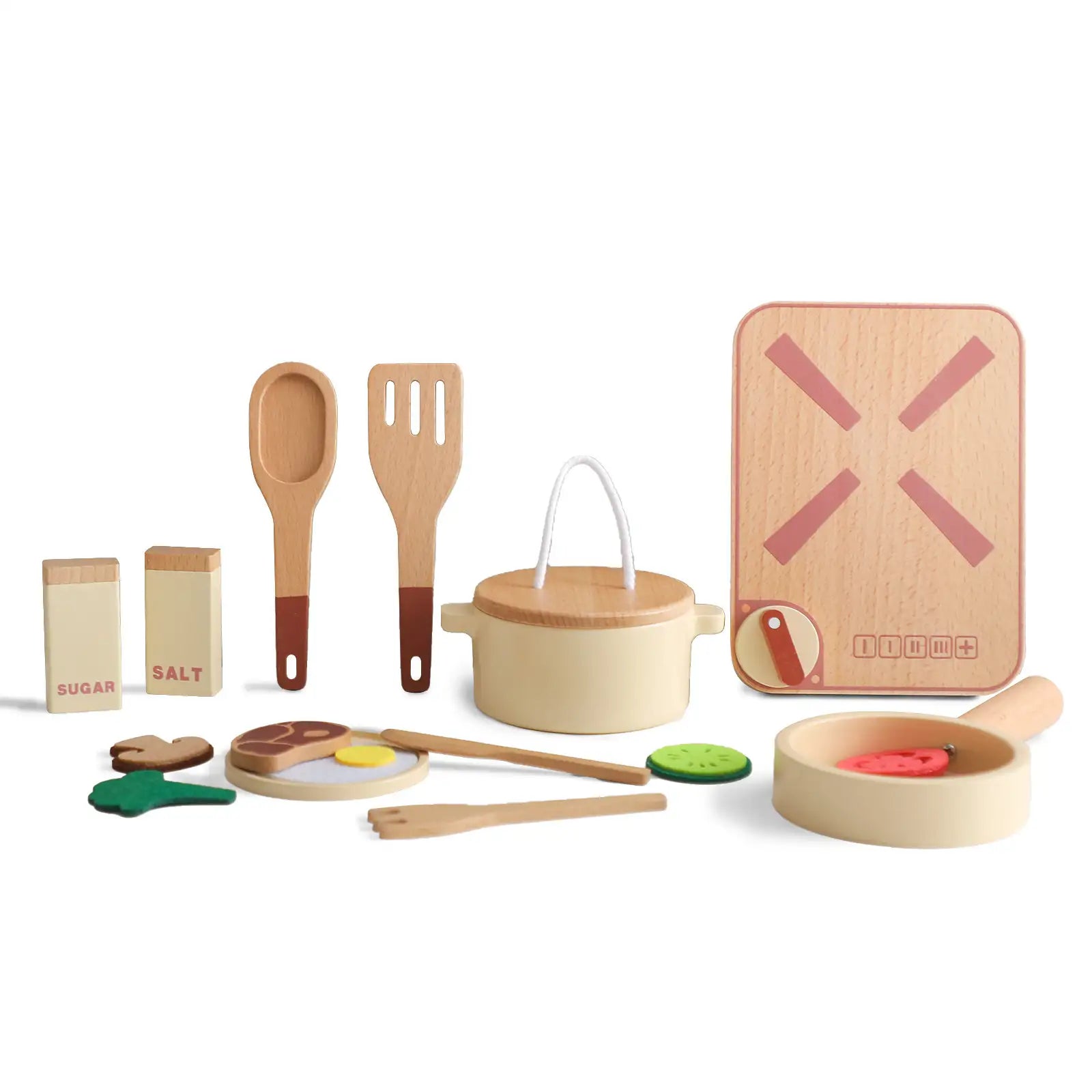 Wooden Play Food Set for Kids