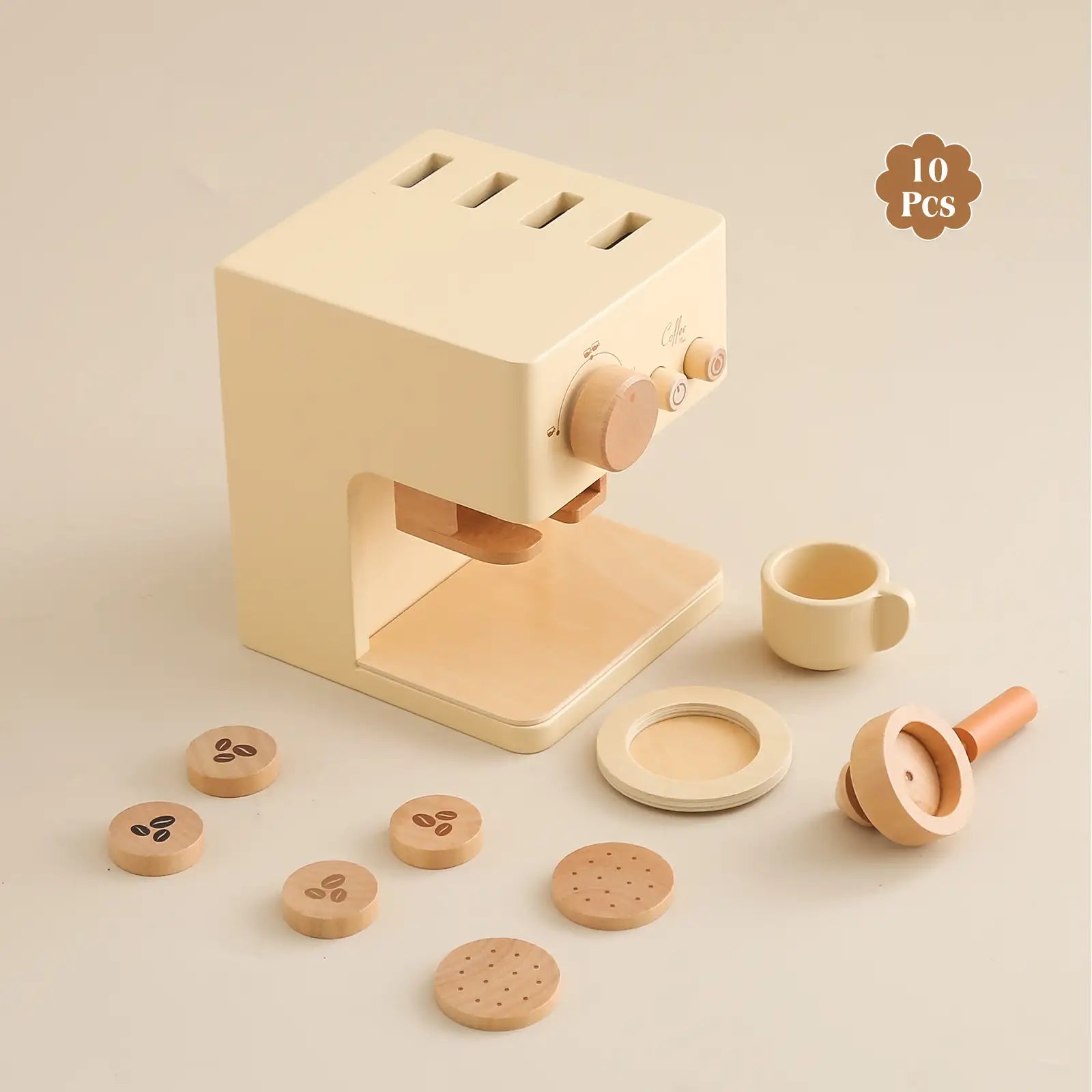 Wooden Coffee Machine Toy for Toddlers