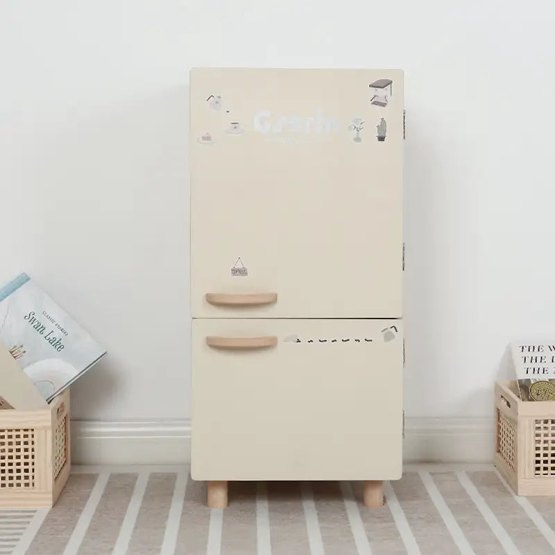 Nordic Wooden Pretend Play Kitchen Fridge Set - Lunamoa