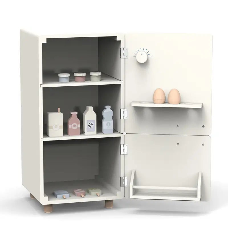Nordic Wooden Pretend Play Kitchen Fridge Set - Lunamoa