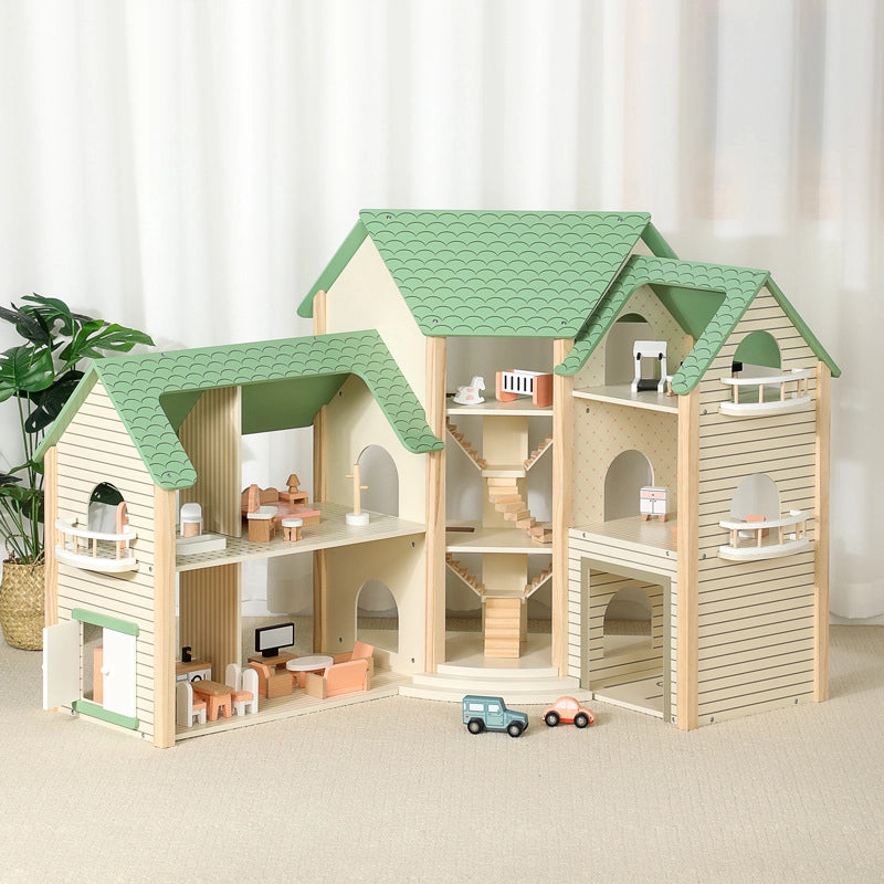 Wooden Princess Dollhouse Castle Play Set