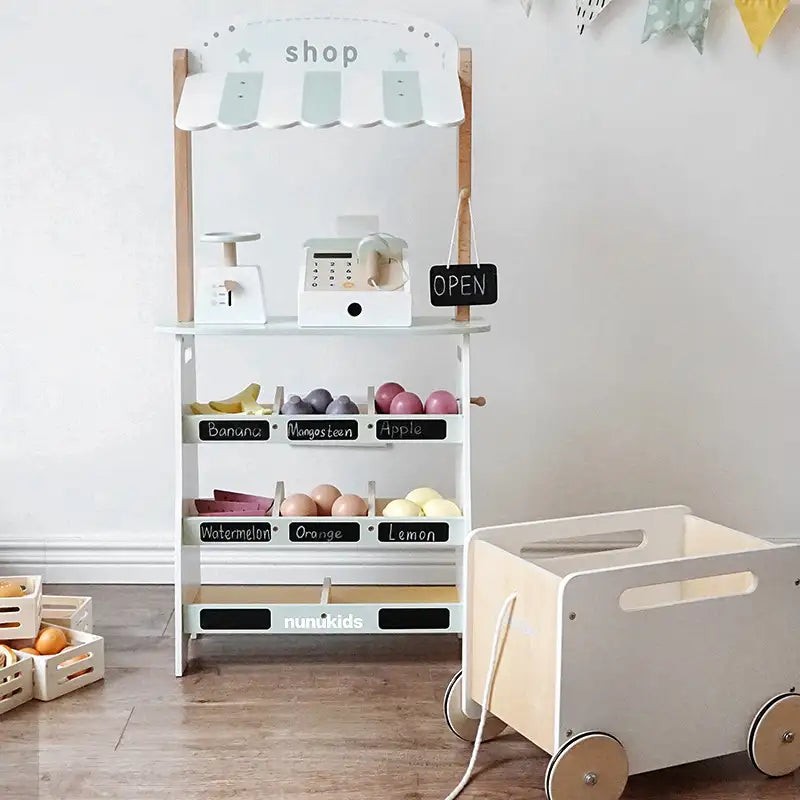 Wooden Pretend Supermarket Cash Register - Lunamoa