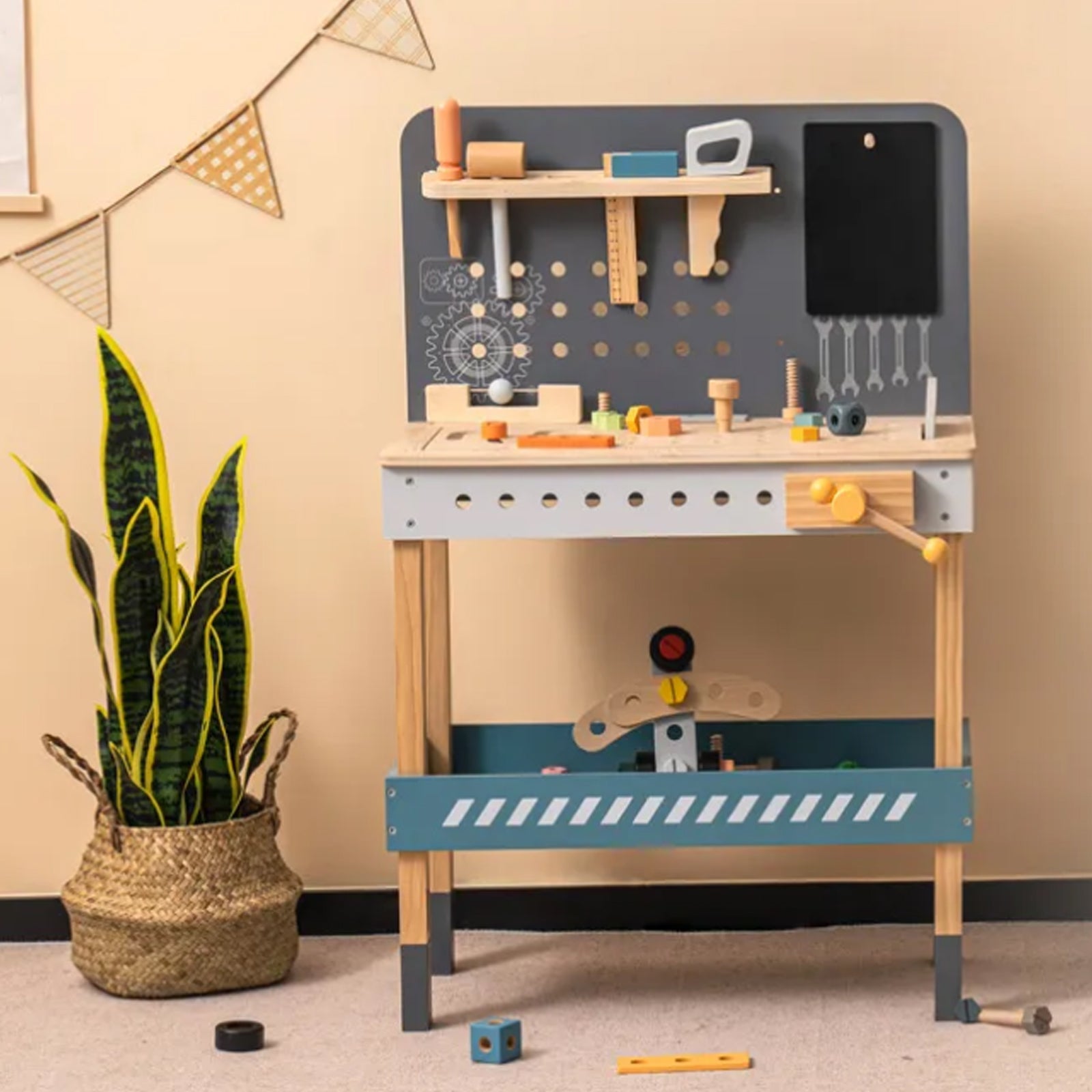 Wooden Tool Bench for Toddler Boys