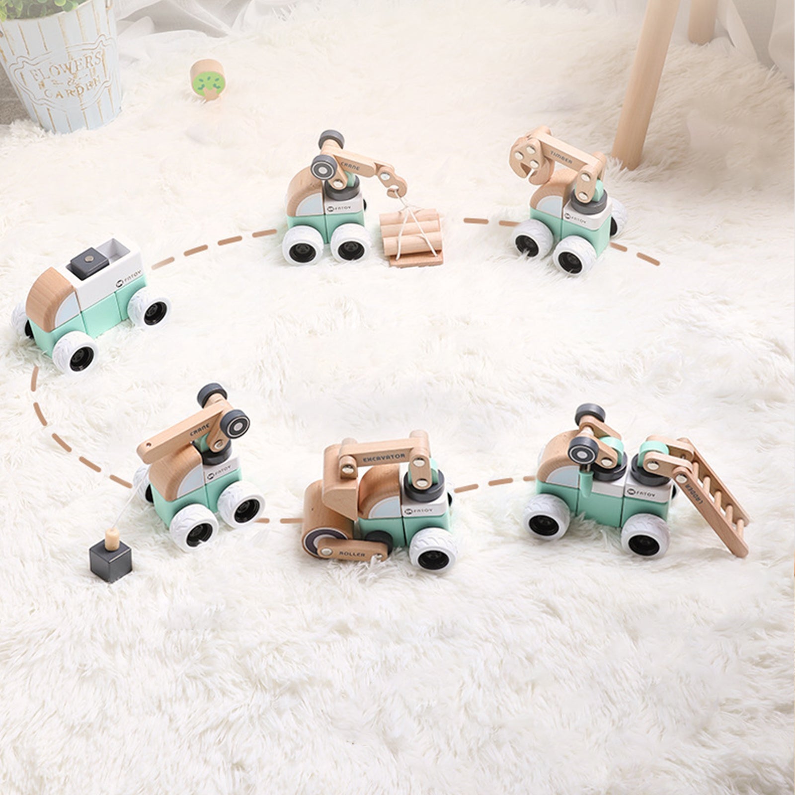 Voitures en bois pour les tout-petits