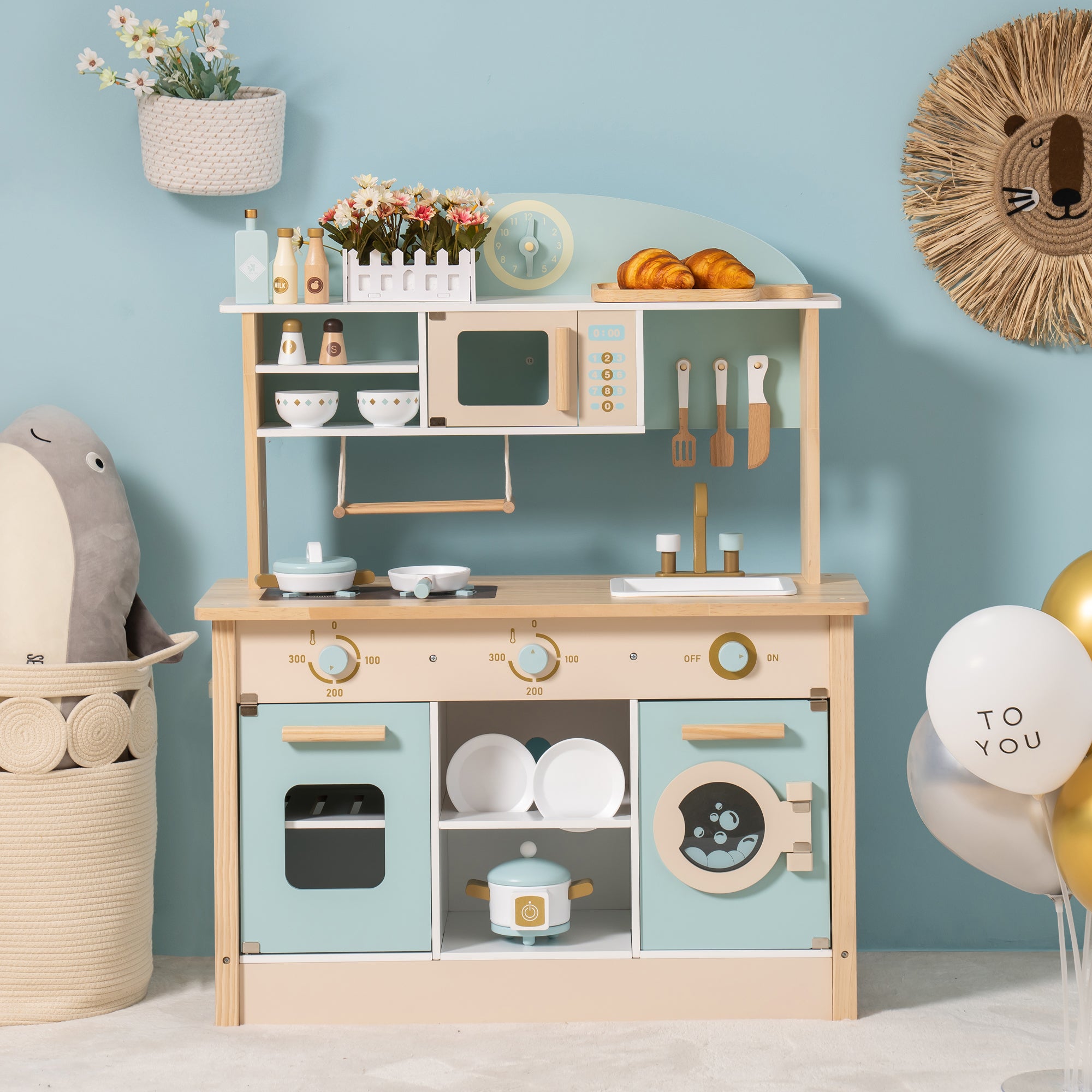 Wooden Toy Kitchen Set for Kids