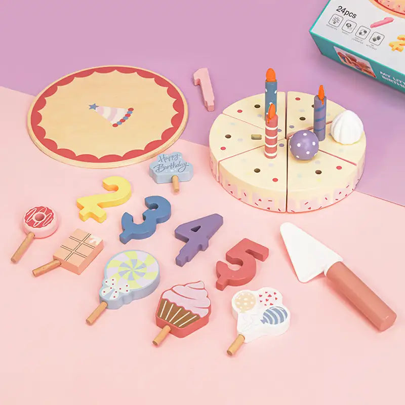 Wooden Birthday Cake Toy for Toddlers