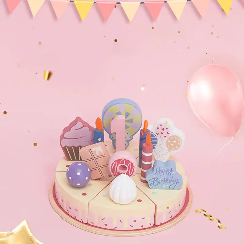 Wooden Birthday Cake Toy for Toddlers
