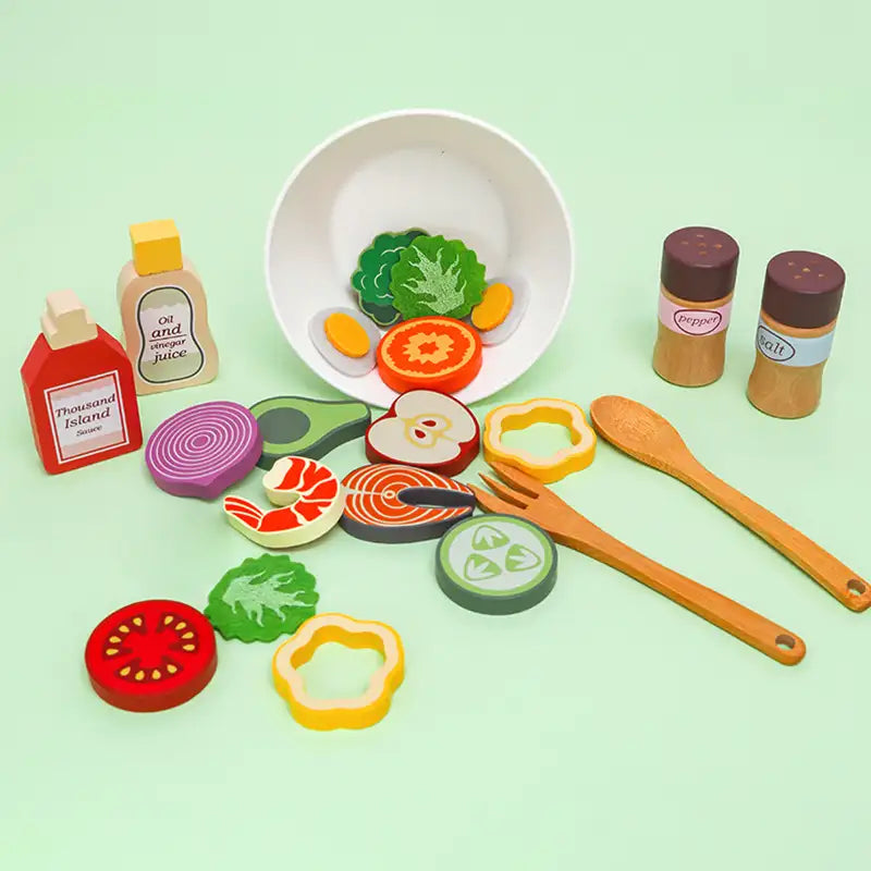 Jouet cognitif en bois sur les légumes et les fruits