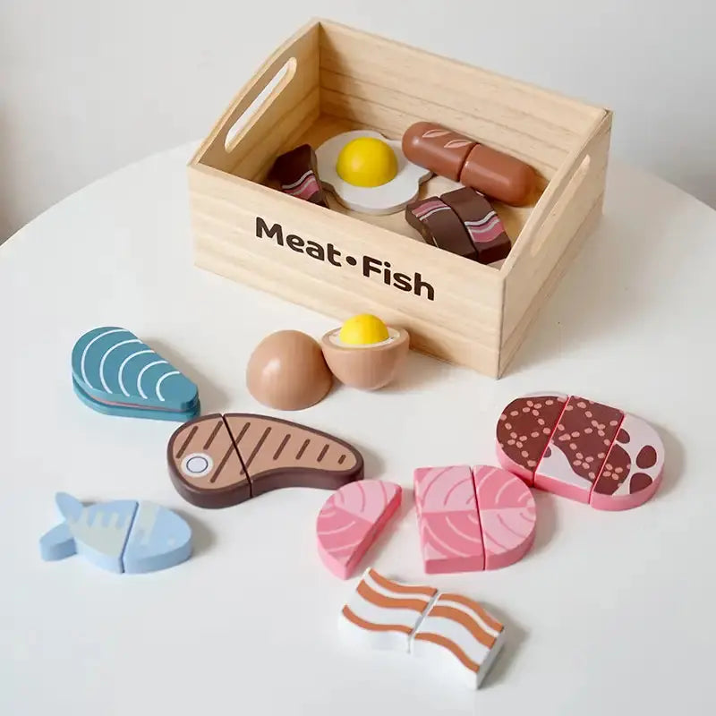 Wooden Pretend Play Grocery Store for Toddlers - Lunamoa