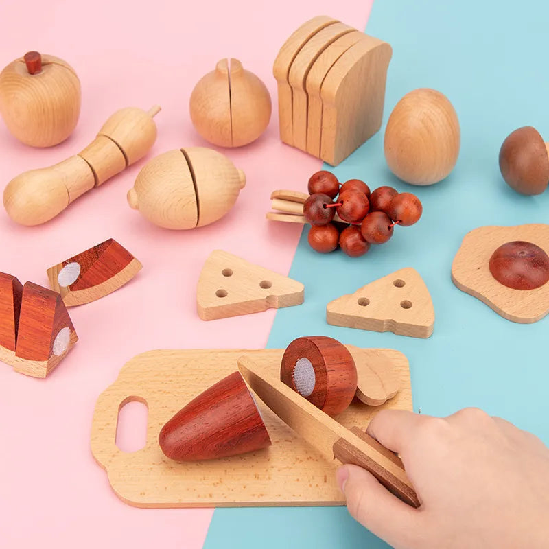 Wooden Kitchen Play Set for Toddlers