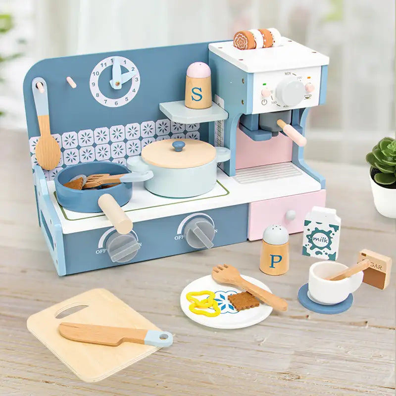 Ensemble de jeu de cuisinière en bois pour tout-petits