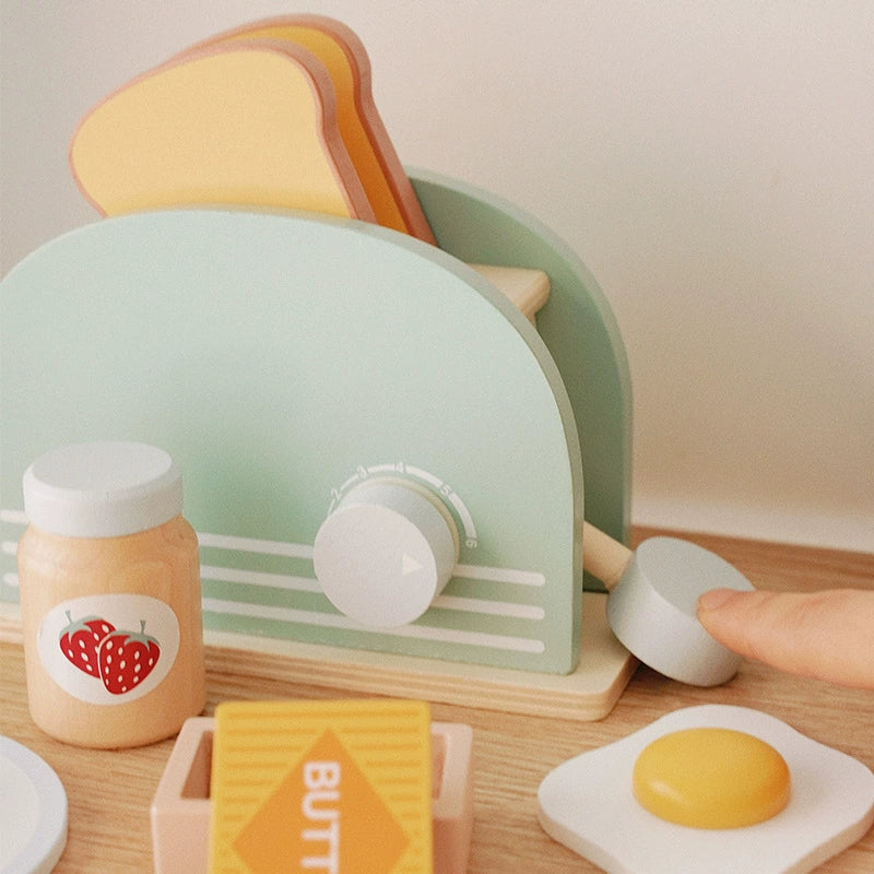 Wooden Pretend Toaster Play Set